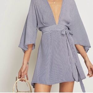 Faithfull the Brand Blue Striped Dress